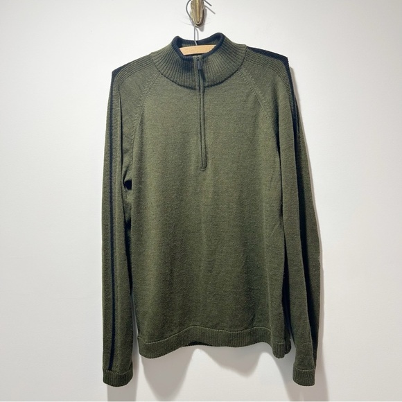 Smartwool Men’s Classic 1/4 Zip Merino Wool Base Layer Size Medium Green - Picture 1 of 13